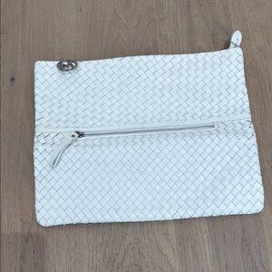 Elegant White Woven Clutch